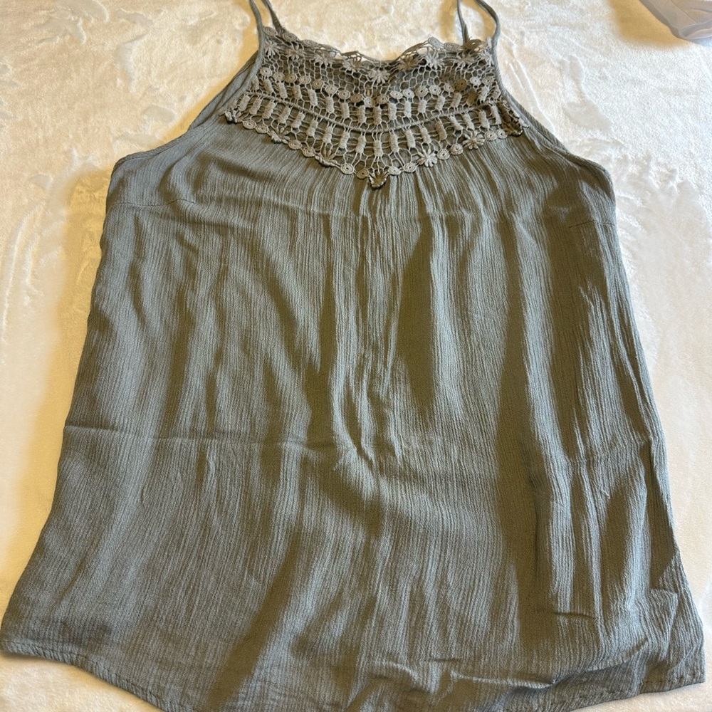 EARTHBOUND Olive Lace Trim Camisole
